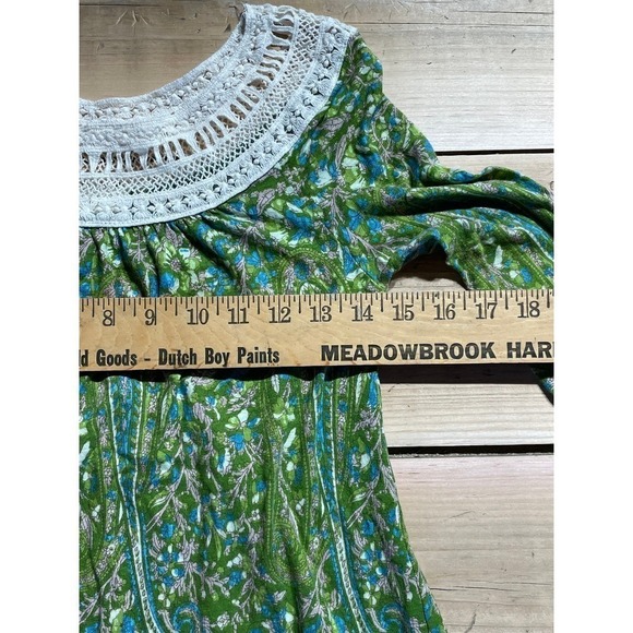 Anthropologie Meadow Rue Green Floral Crochet Top. XS - Picture 5 of 5